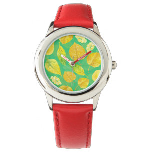 Autumn pattern watercolor watch