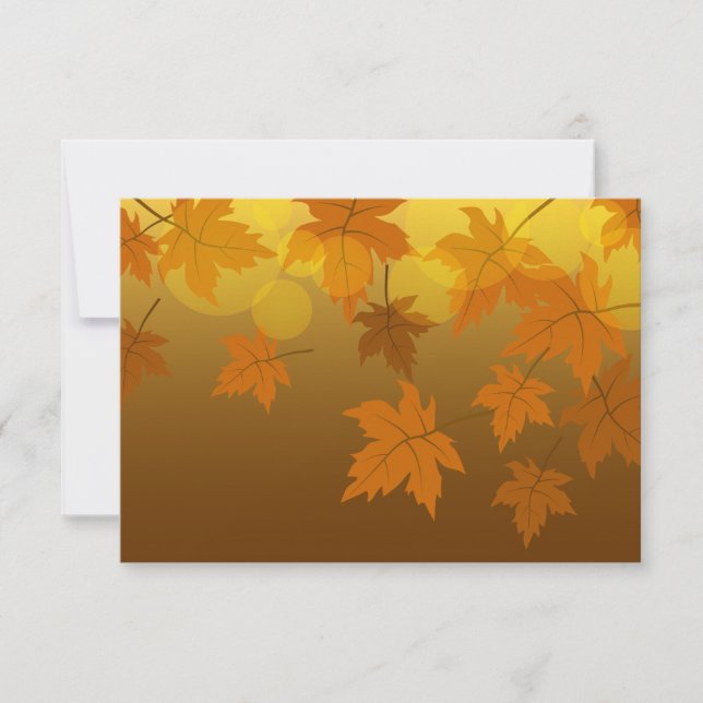 Autumn pattern with falling maple leaves and bokeh (Front)