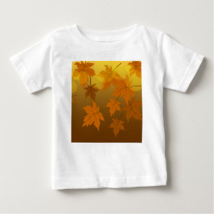 Autumn pattern with falling maple leaves and bokeh baby T-Shirt