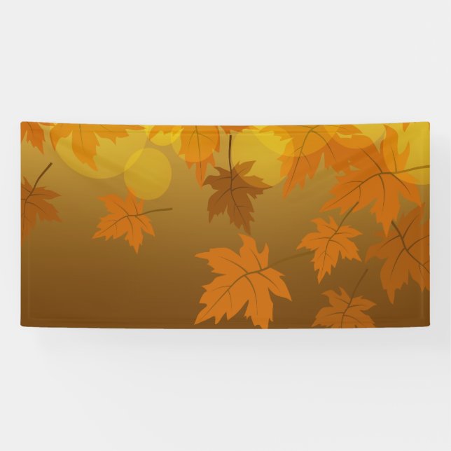 Autumn pattern with falling maple leaves and bokeh banner (Horizontal)