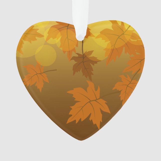 Autumn pattern with falling maple leaves and bokeh ornament (Front)