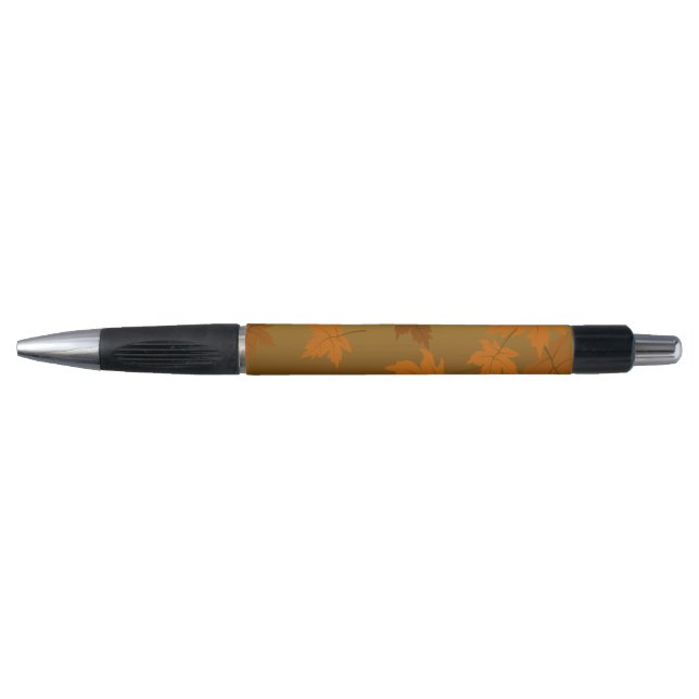 Autumn pattern with falling maple leaves and bokeh pen (Front)
