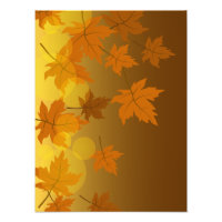 Autumn pattern with falling maple leaves and bokeh