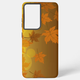 Autumn pattern with falling maple leaves and bokeh samsung galaxy case