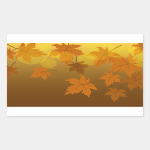Autumn pattern with falling maple leaves and bokeh sticker