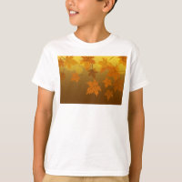 Autumn pattern with falling maple leaves and bokeh