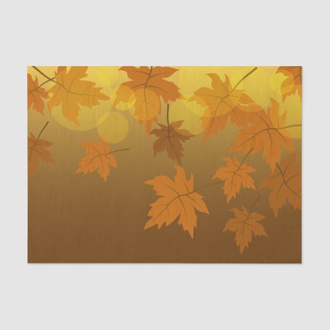 Autumn pattern with falling maple leaves and bokeh tissue paper (Front)