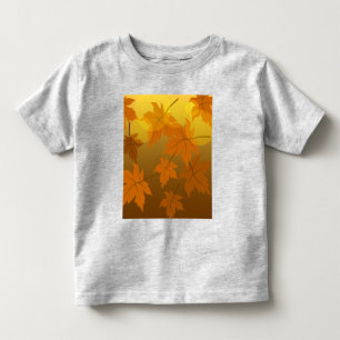 Autumn pattern with falling maple leaves and bokeh toddler t-shirt
