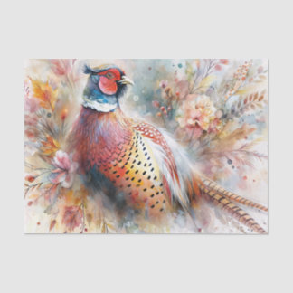Autumn Pheasant Bird Among Fall Foliage Tissue Paper
