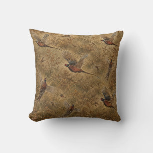 Autumn Pheasant Flight Throw Pillow