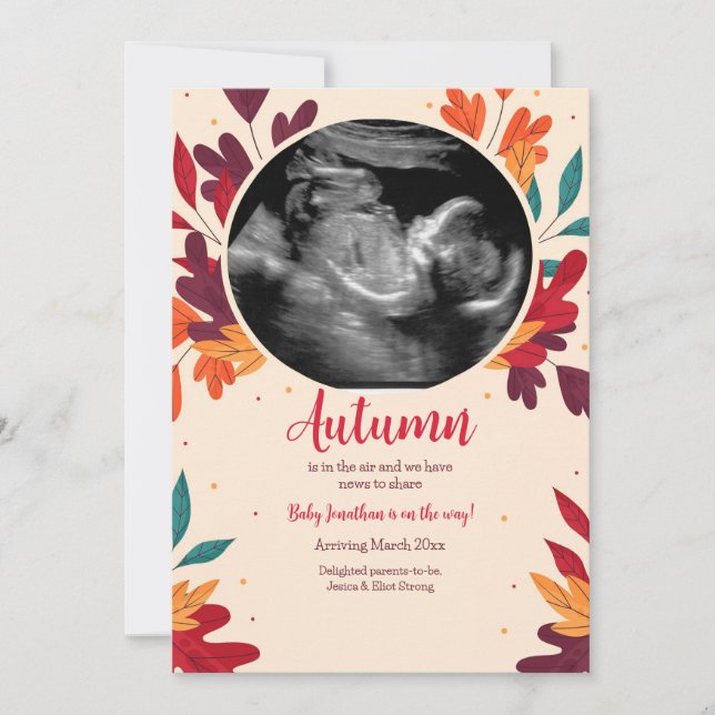 Autumn Photo Pregnancy Announcement (Front)