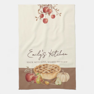 Autumn Pie Personalized Kitchen Towel
