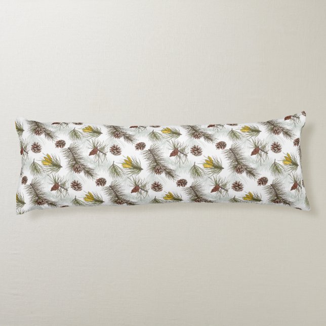 Autumn Pine Cones Body Pillow (Back)