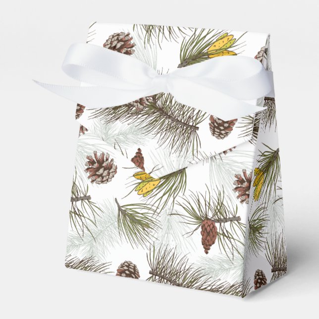 Autumn Pine Cones Favor Box (Front Side)
