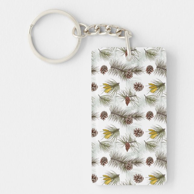 Autumn Pine Cones Keychain (Front)