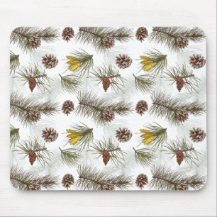 Autumn Pine Cones Mouse Pad