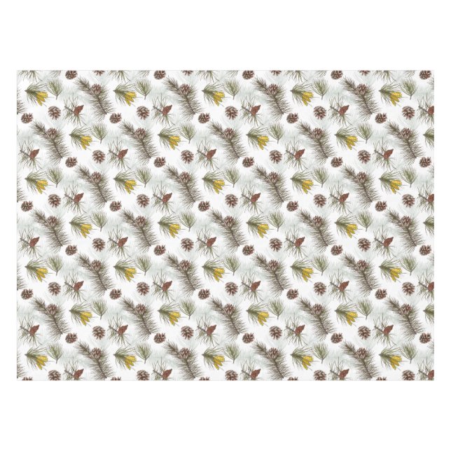 Autumn Pine Cones Tablecloth (Front (Horizontal))