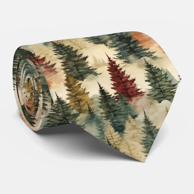 Autumn Pine Tie (Rolled)