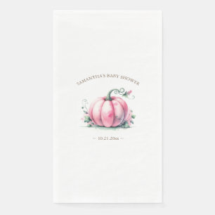 Autumn Pink Pumpkin Baby Shower Personalized Napkin