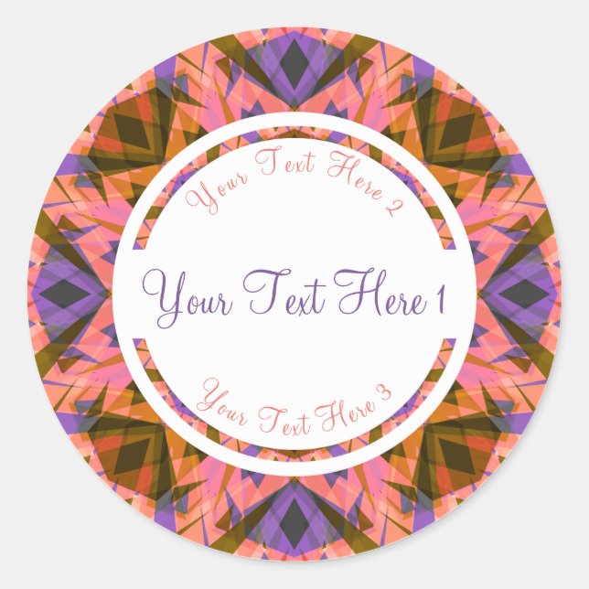 Autumn Pink Purple Fall Green Scrapbook Crafting Classic Round Sticker (Front)
