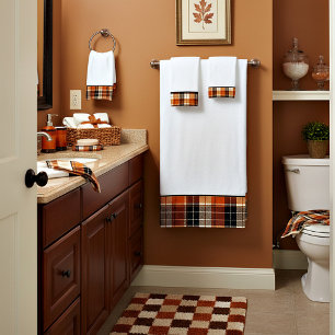 autumn plaid bath towel set
