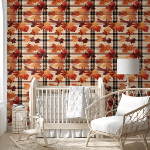 Autumn Plaid Cozy Fall Pattern Design Wallpaper