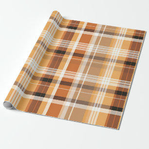 Autumn Plaid Cozy Fall Pattern Design Wrapping Paper