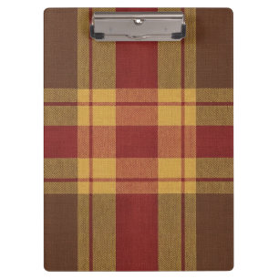 Autumn Plaid Faux Fabric Clipboard