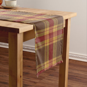 Autumn Plaid Faux Fabric Table Runner