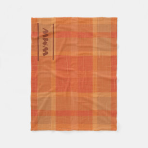 Autumn Plaid Fleece Blanket with Monogram