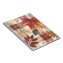 Autumn Plaid & Leaves | Cozy Spiral Photo Notebook