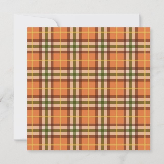 Autumn Plaid Pattern Invitation (Front)