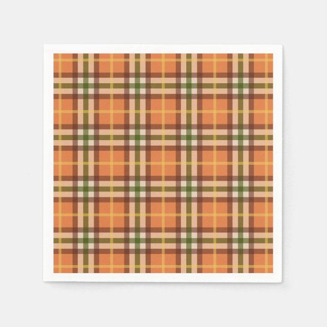 Autumn Plaid Pattern Napkin (Front)
