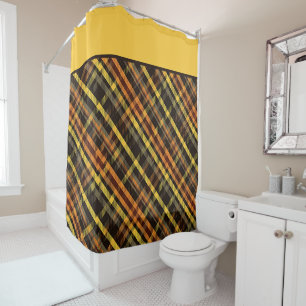 Autumn plaid shower curtain