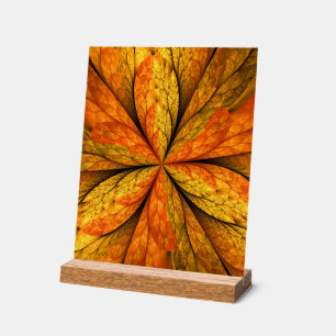 Autumn Plant, Modern Abstract Fractal Art Leaf Acrylic Sign