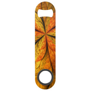 Autumn Plant, Modern Abstract Fractal Art Leaf Bar Key