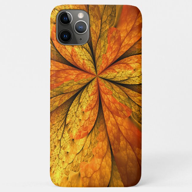 Autumn Plant, Modern Abstract Fractal Art Leaf Case-Mate iPhone Case (Back)