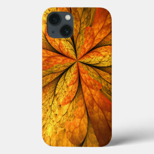 Autumn Plant, Modern Abstract Fractal Art Leaf iPhone 13 Case