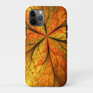 Autumn Plant, Modern Abstract Fractal Art Leaf iPhone 11 Pro Case