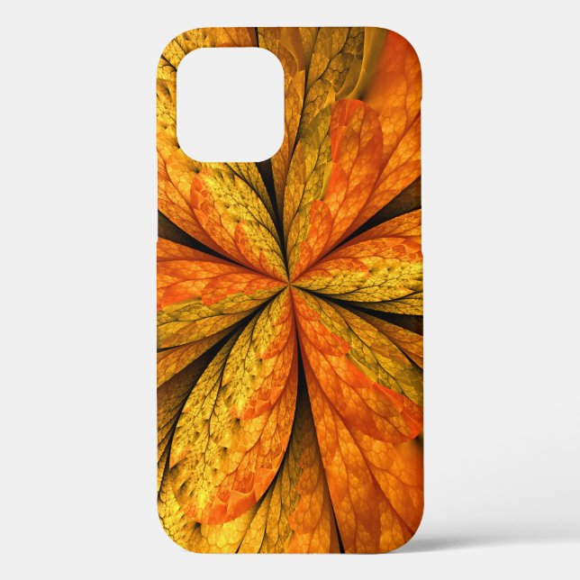 Autumn Plant, Modern Abstract Fractal Art Leaf Case-Mate iPhone Case (Back)