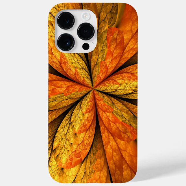 Autumn Plant, Modern Abstract Fractal Art Leaf Case-Mate iPhone Case (Back)