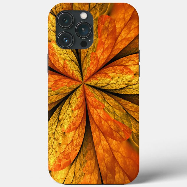 Autumn Plant, Modern Abstract Fractal Art Leaf Case-Mate iPhone Case (Back)