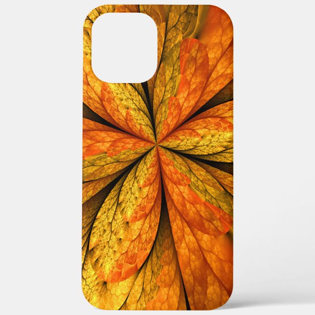 Autumn Plant, Modern Abstract Fractal Art Leaf Case-Mate iPhone Case (Back)