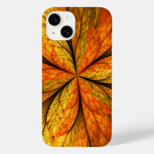 Autumn Plant, Modern Abstract Fractal Art Leaf Case-Mate iPhone 14 Case