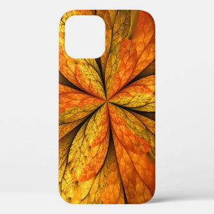 Autumn Plant, Modern Abstract Fractal Art Leaf iPhone 12 Case