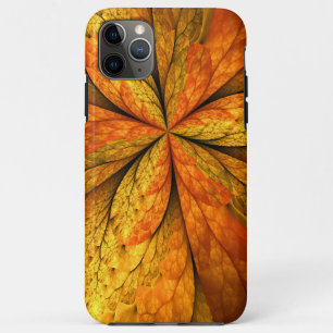 Autumn Plant, Modern Abstract Fractal Art Leaf iPhone 11 Pro Max Case