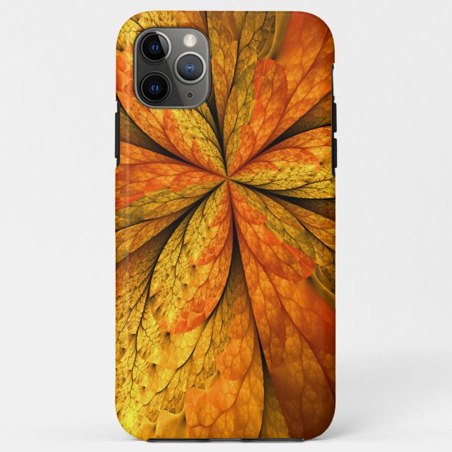 Autumn Plant, Modern Abstract Fractal Art Leaf Case-Mate iPhone Case (Back)