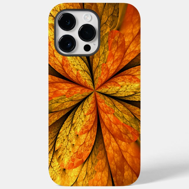 Autumn Plant, Modern Abstract Fractal Art Leaf Case-Mate iPhone Case (Back)