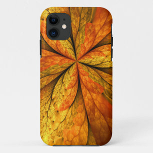 Autumn Plant, Modern Abstract Fractal Art Leaf iPhone 11 Case