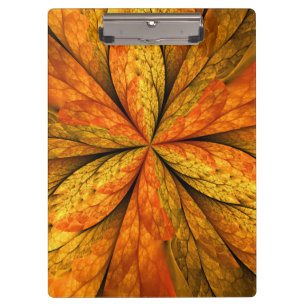 Autumn Plant, Modern Abstract Fractal Art Leaf Clipboard